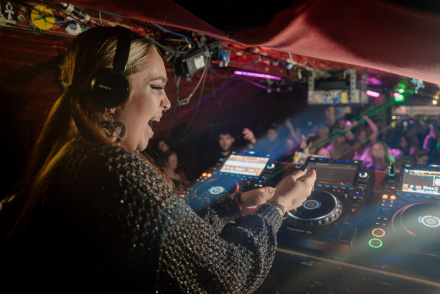 The audience dancing with their arms in the air at Bristol Sober Spaces' sober rave at Basement 45