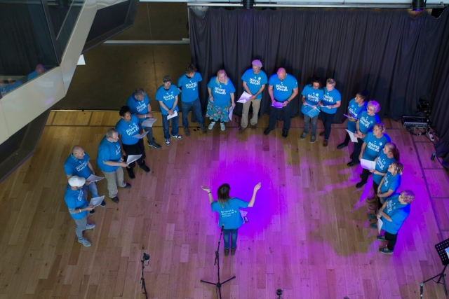 Rising Voices semi circle at Rising Voices at BBC Music Day