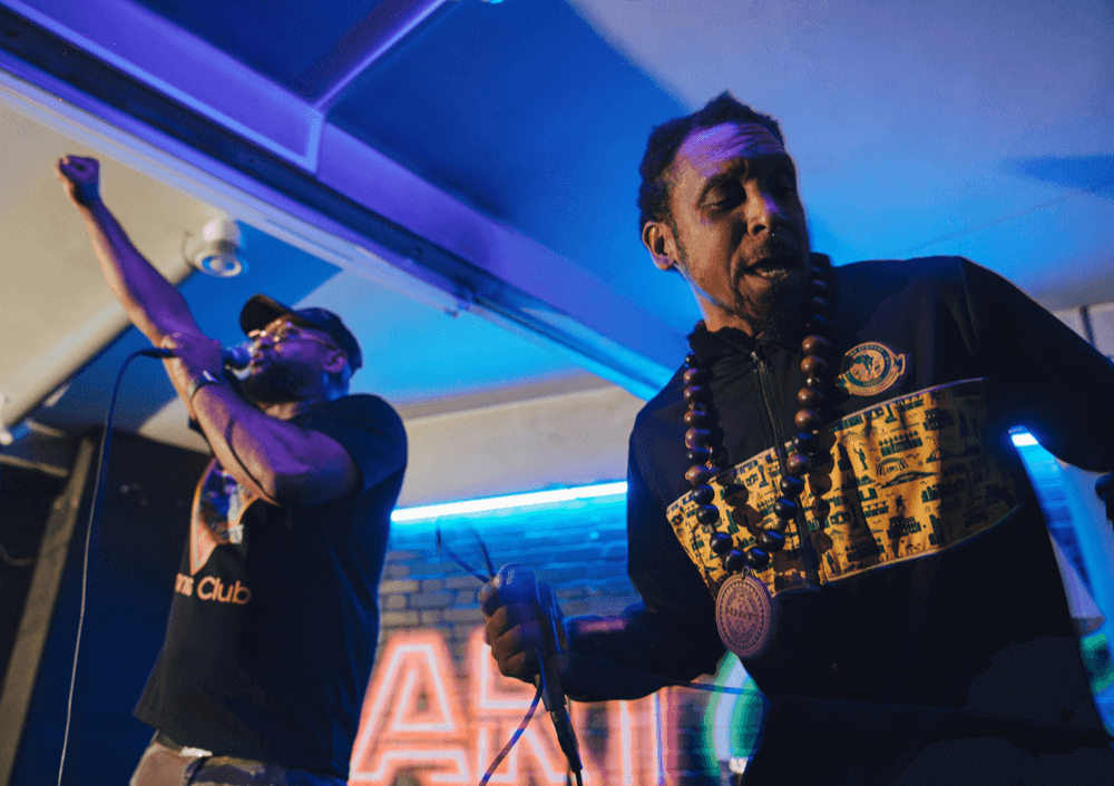 MoYah and Iam KMT performing at the Bristol Sober Spaces hip hop night at The Art Club