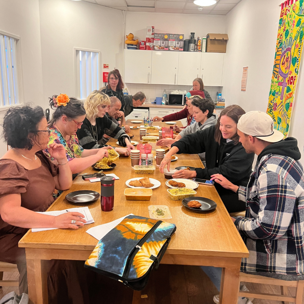 Hip Hop Garden eating lunch together